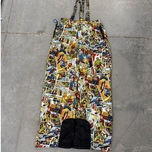 Marvel Comics Print Snow Pants Ski Bibs Multicolor Superhero Graphic Mens XL